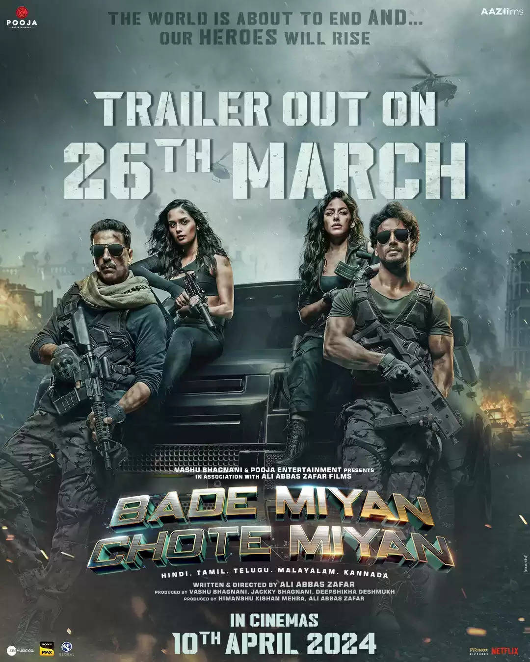 Big News Alert: Pooja Entertainment’s 'Bade Miyan Chote Miyan' Trailer Set to Drop on March 26th