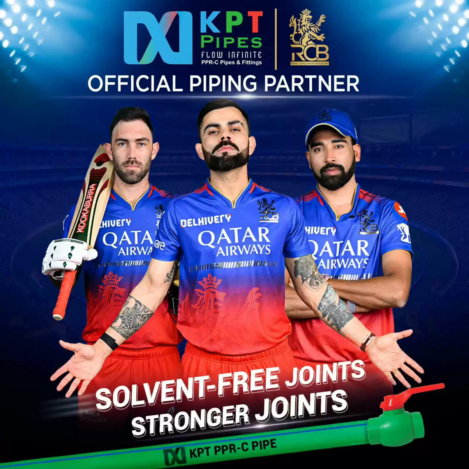KPT Pipes Teams Up with Royal Challengers Bengaluru as their Official Piping Partner for the upcoming Indian Cricket T20 League