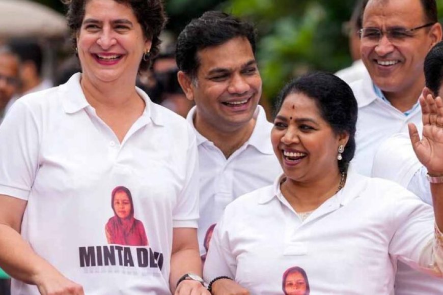 ‘124-नॉट-आउट’-टीशर्ट-में-प्रियंका-गांधी-की-एंट्री,-मिंता-देवी-से-क्या-है-कनेक्शन?