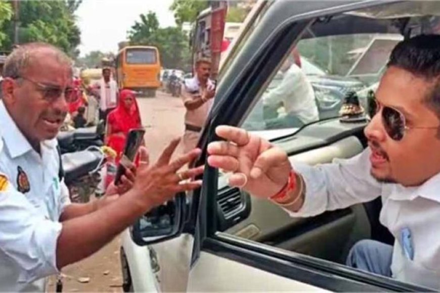 ट्रैफिक-सिपाही-को-टोका-तो-bjp-mlc-के-बेटे-ने-किया-बदसलूकी,-वायरल-वीडियो-से-मची-सनसनी