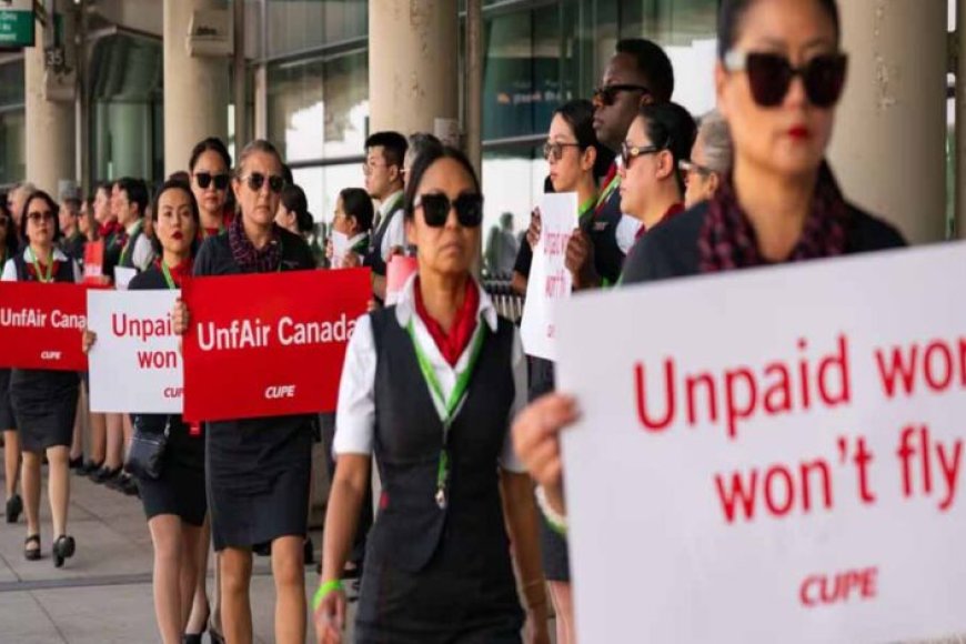 यात्रियों-की-बढ़ी-मुश्किलें,-एयर-कनाडा-की-उड़ानें-रद्द,-फ्लाइट-अटेंडेंट्स-की-हड़ताल-जारी