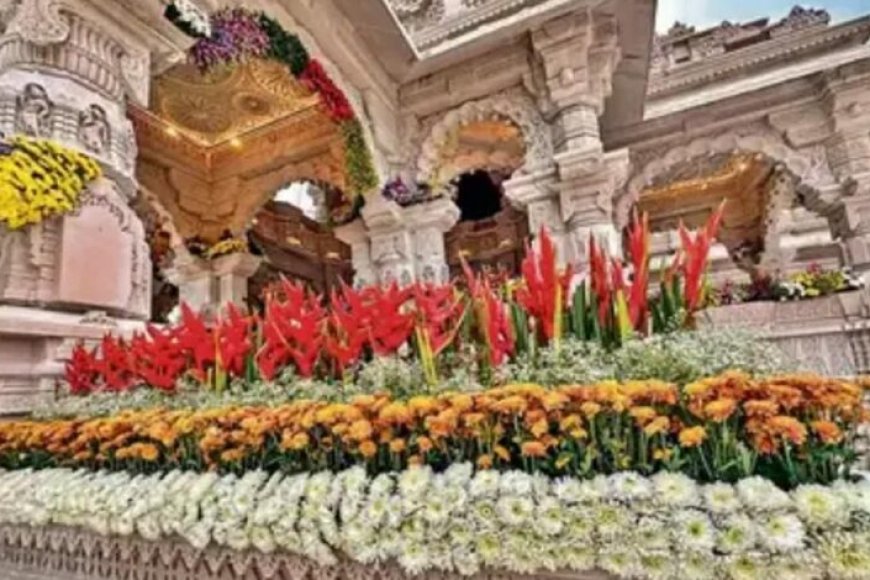 राम-मंदिर-धर्म-ध्वज-समारोह:-अयोध्या-में-100-टन-फूलों-से-सजी-भव्य-सजावट