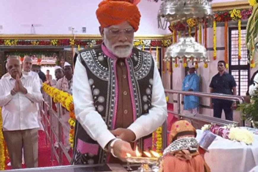 नर्मदा-जिले-में-पीएम-मोदी-ने-भगवान-बिरसा-मुंडा-को-नमन-किया,-देवमोगरा-मंदिर-में-की-पूजा